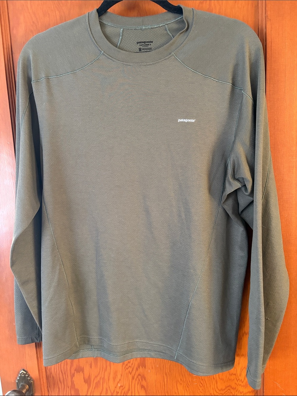 Patagonia Olive Crewneck Long Sleeve base layer